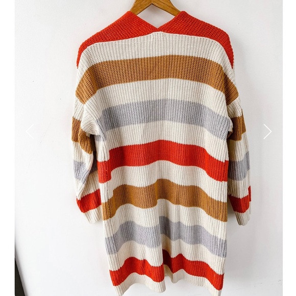 Debut Multicolored Striped Pocket Detail Cardigan / M-L - Picture 2 of 2